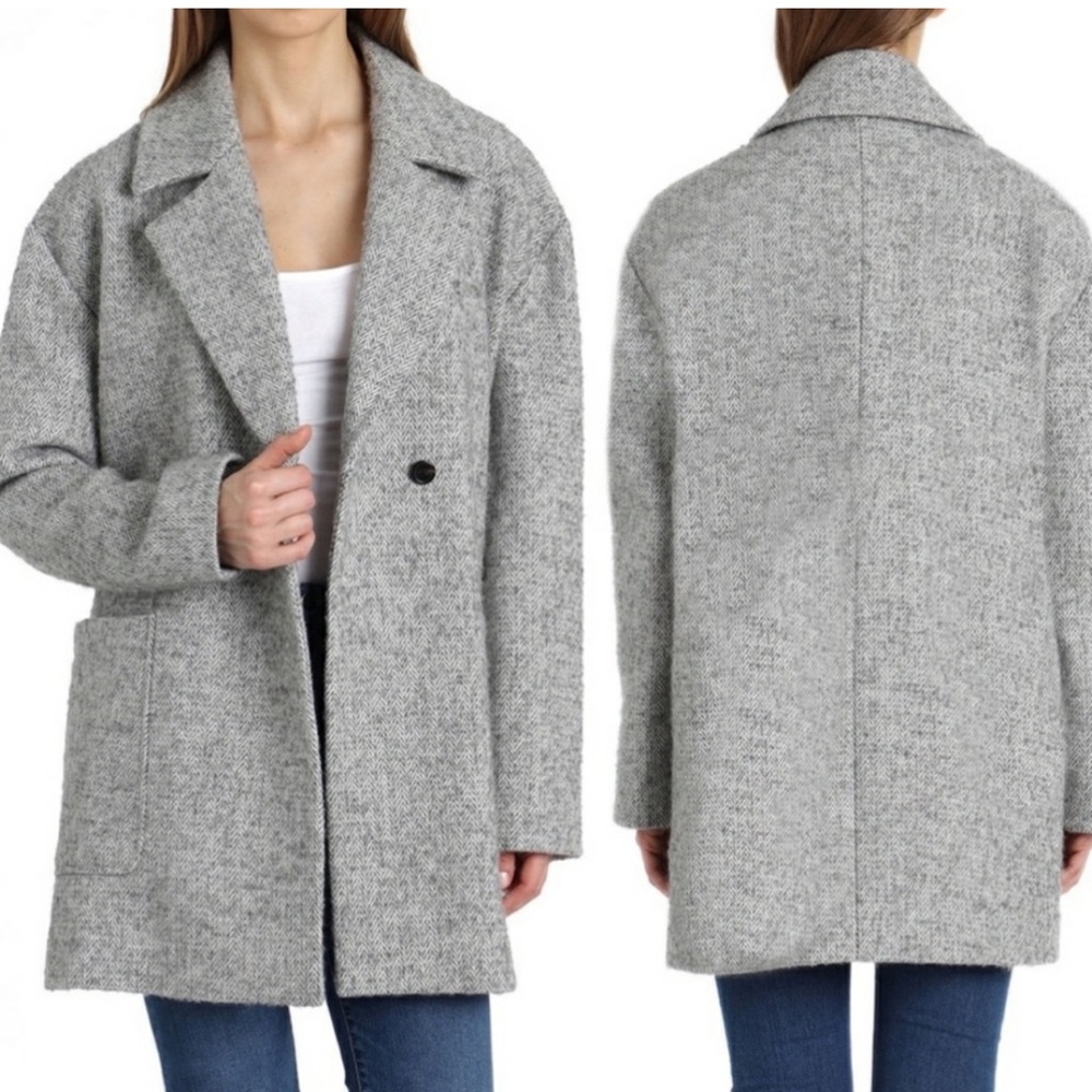 Avec Les Filledls Grey Tweed Peacoat